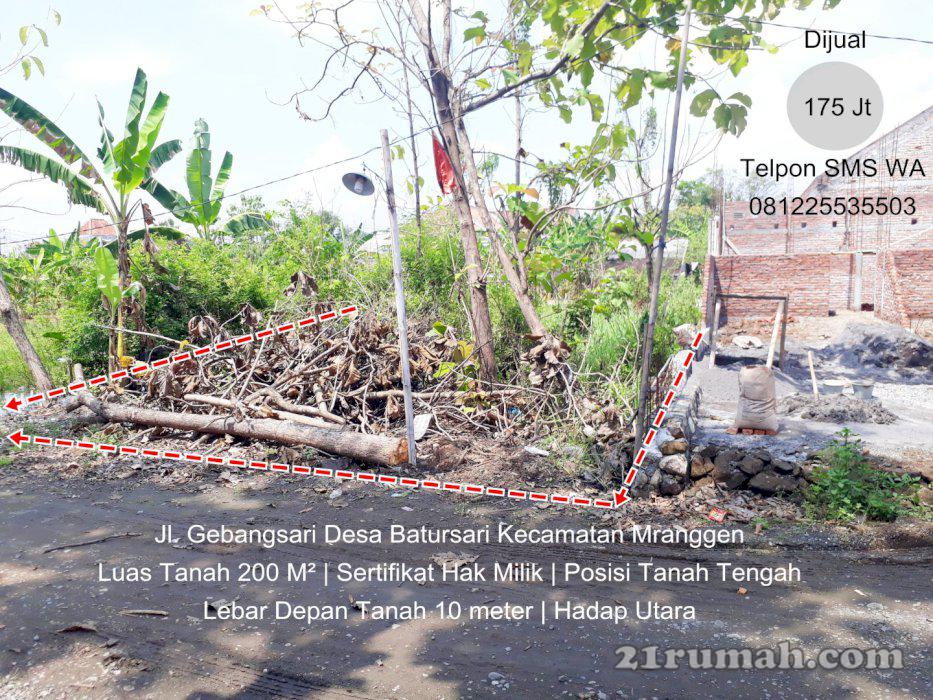 Dijual Tanah Kosong kondisi matang siap bangun