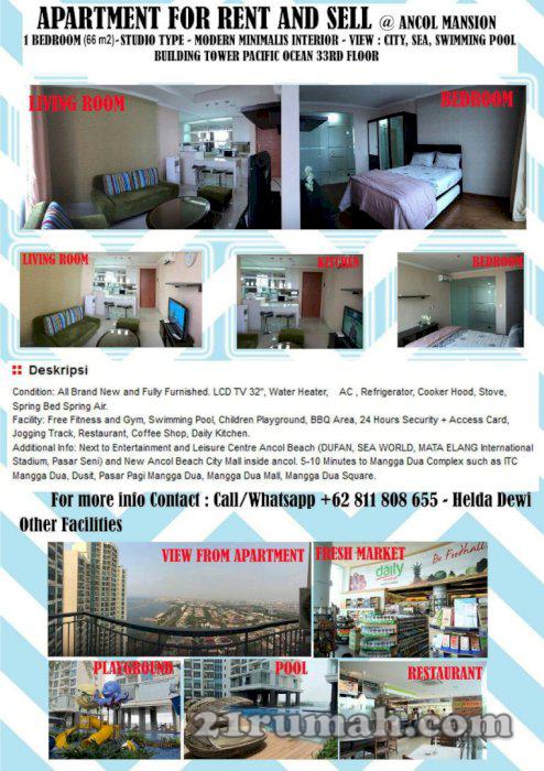 Dijual Cepat Apartemen Ancol Mansion