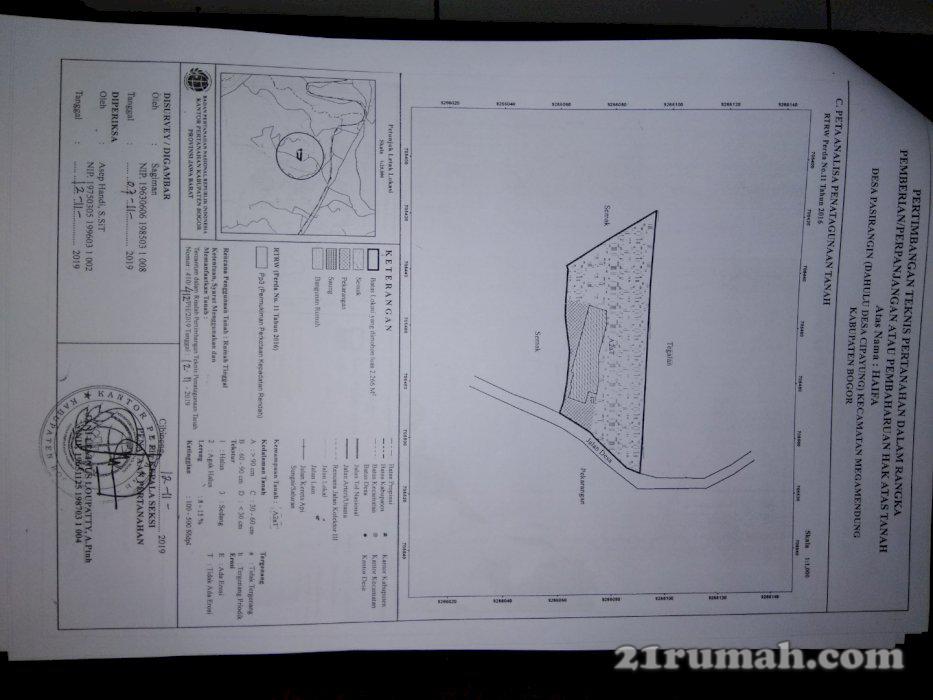 Dijual Tanah Kebon dekat Gunung Geulis Golf Ciawi Luas 1566m