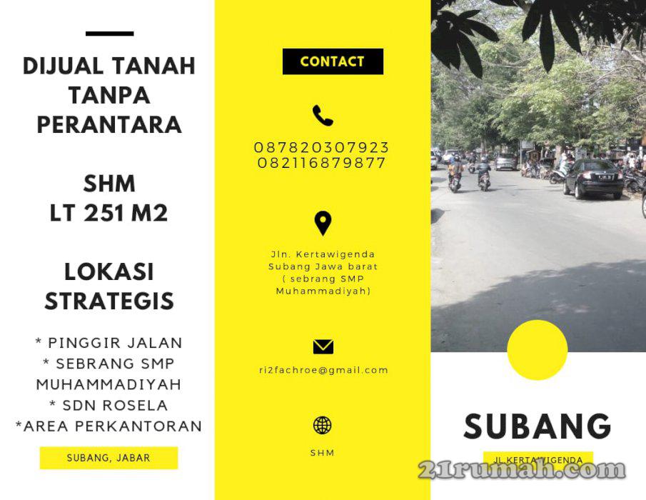 Tanah Strategis Pinggir Jalan Besar di Subang