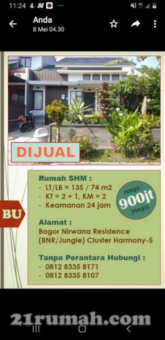 Dijual rumah di cluster bogor