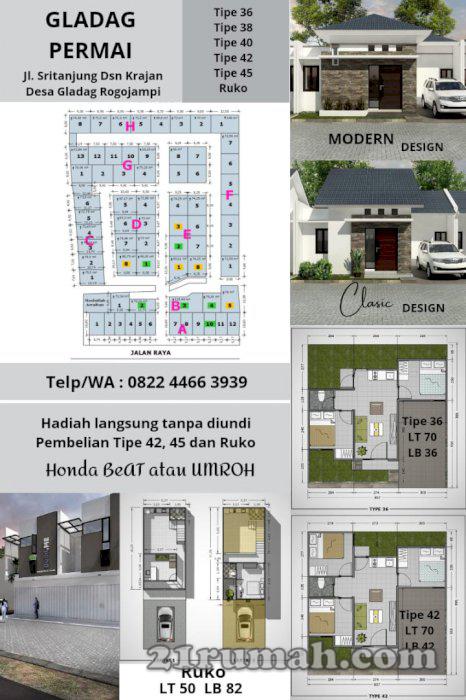 Rumah Subsidi Tipe 36 dan Tipe 42, 45