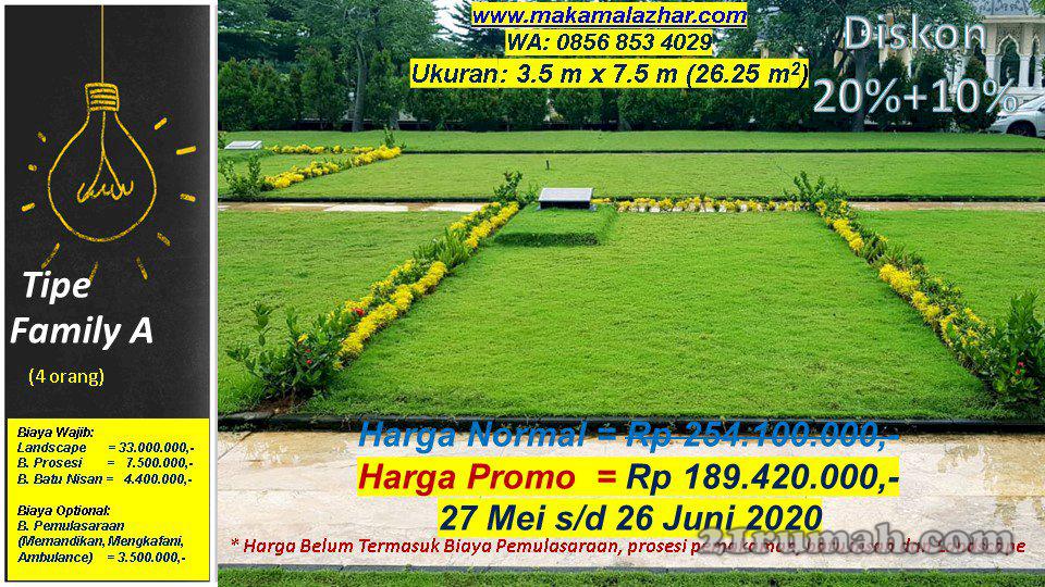 Jual Kavling Pemakaman Muslim Al Azhar Tipe Family (4 orang)