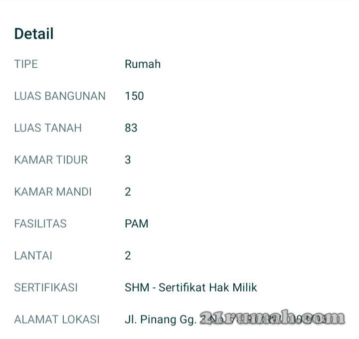 Dijual rumah bangunan barj