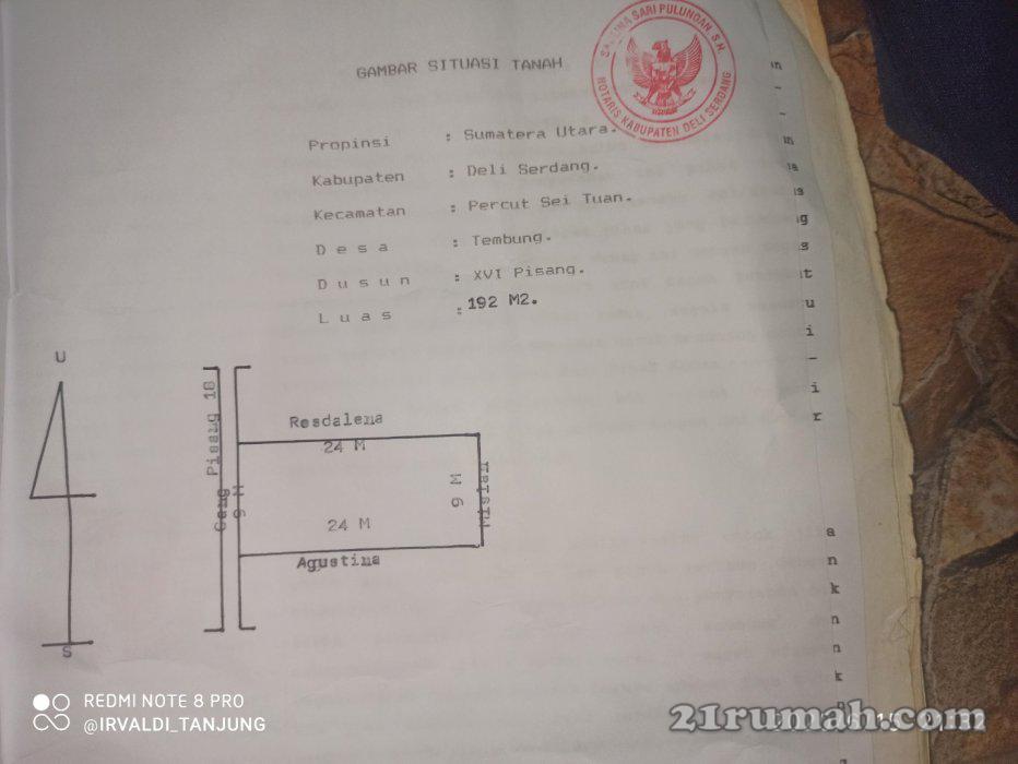 Tanah uk 9x24 tnpa perantara