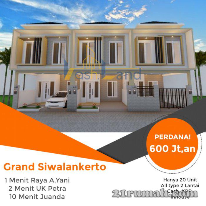 Grand siwalankerto dekat univ petra surabaya 2lantai 600jtan