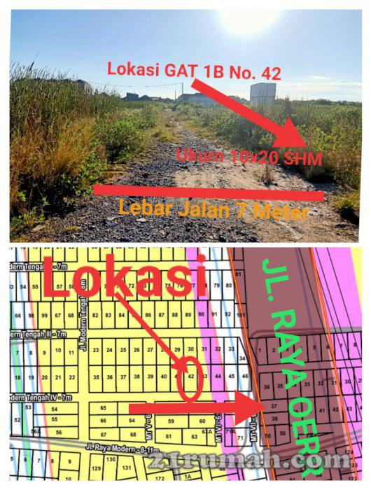 Kavling Murah SHM Siap Bangun Hanya 1 Unit, Strategis 30 Meter Jl. Raya OERR