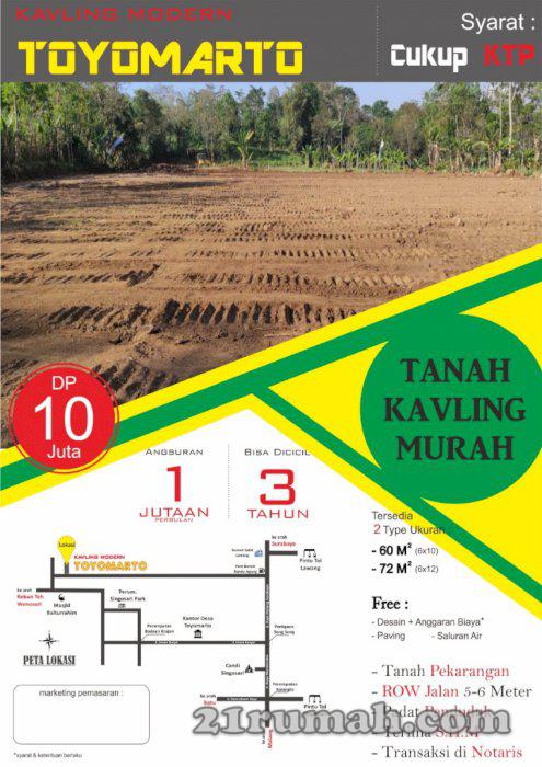 Kavling Termurah di Singosari Dp 10jt angs 1jtan