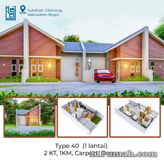 Rumah Modern Minimalis KPR Syari'ah di Sukahati Cibinong Bogor 