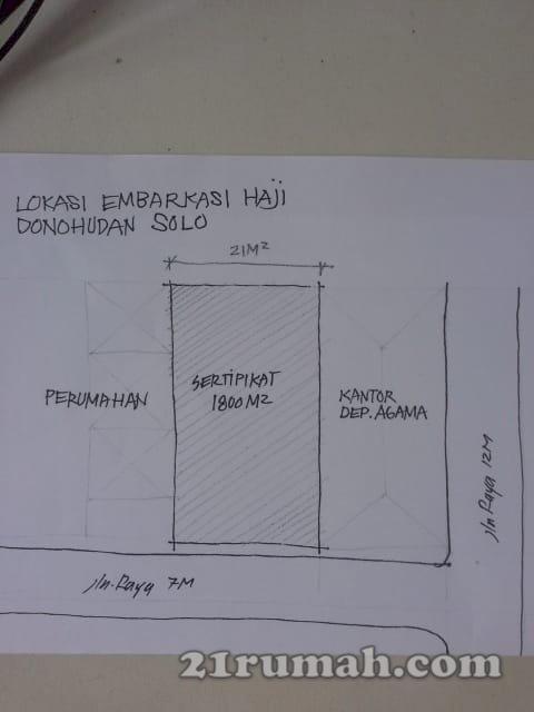 Jual tanah luas murah daerah Donohudan Embarkasi Haji, Boyolali