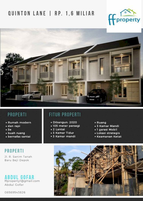 Rumah Dalam Kav UI Depok Siap Huni