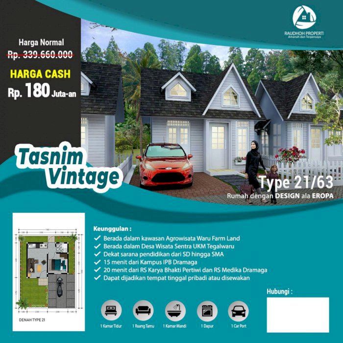 RUMAH SIAP HUNI GAYA EROPA HARGA 100jtan