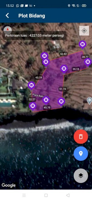 Tanah los tebing 41,9 are seraya karangasem Bali buc 115 jt/are nego