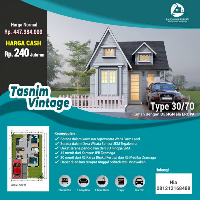 Rumah berkonsep ala Eropa legalitas aman di Bogor