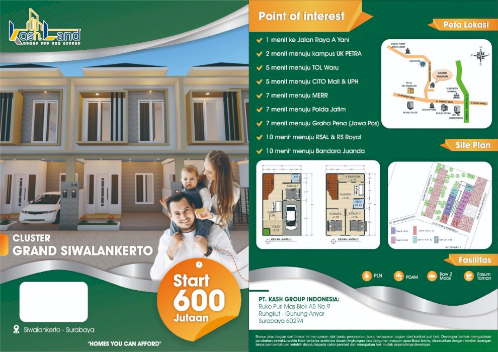 Mini cluster grand Siwalankerto rumah 2 di lantai dekat kampus petra