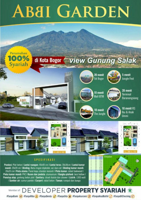 RUMAH DENGAN VIEW GUNUNG SALAK DAN SUASANA ASRI