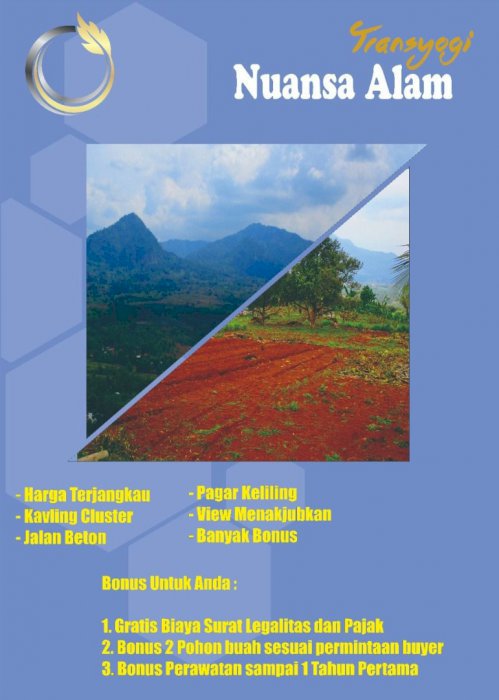 Kavling Bernuansa alam pegunungan murah