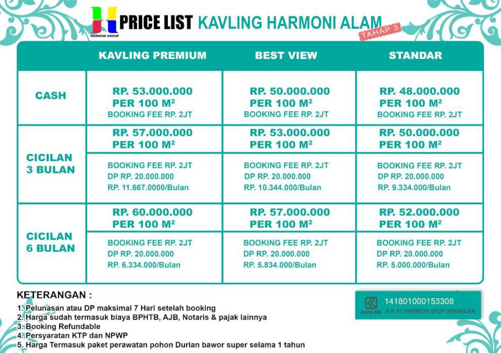 Kavling Harmoni Alam  Kavling Siap  Bangun  Rumah,Villa dan Berkebun