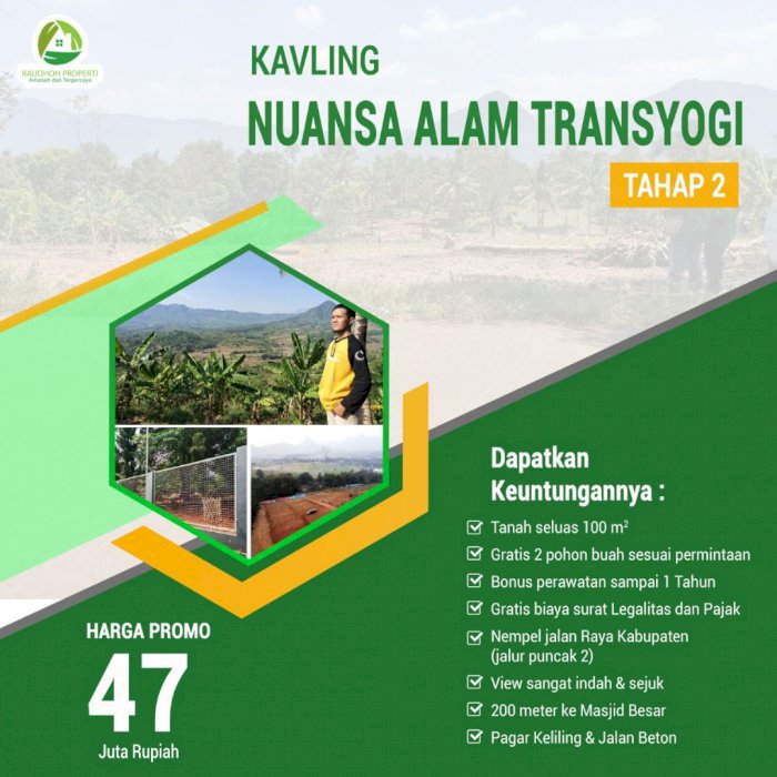 jual tanah murah 47 jt 100 m2