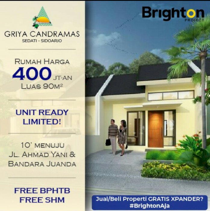 Rumah 400 juta di Sedati dekat Juanda FREE BPHTB FREE SHM