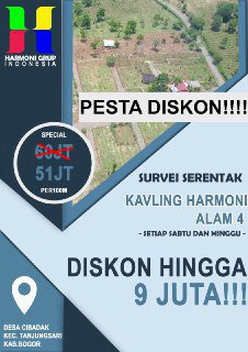 Jual KAVLING Murah Harmoni Alam Tahap 4 
