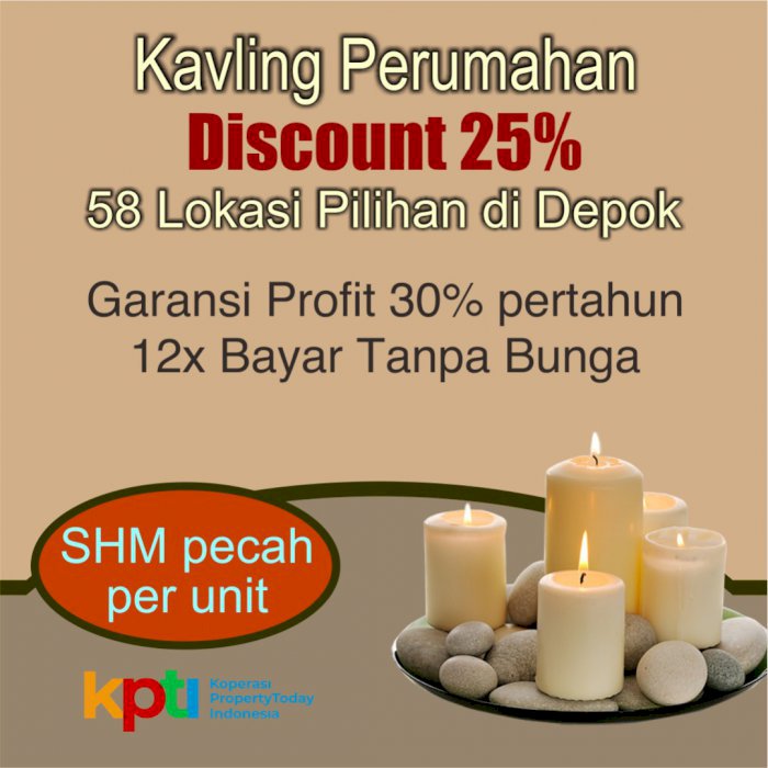 Harga Diskon Up To 25%, Tanah Kapling SHM Area RSUD Depok