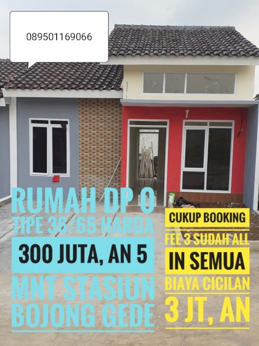 DP 0 Rumah Cantik Minimalis 3 Menit Deket Stasiun Bojong Gede