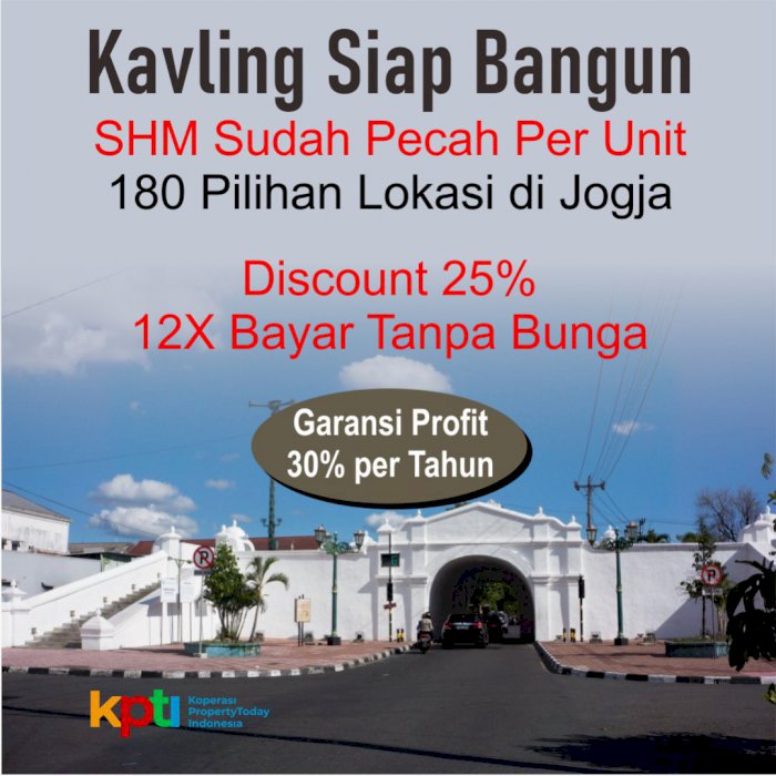 Diskon Up To 25%: Kapling SHM Barat Pemda Sleman, Unit Terbatas