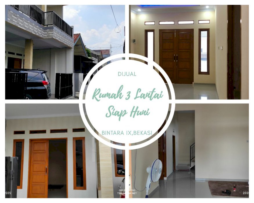 Rumah 3 Lantai Siap Huni Bintara Bekasi,Carpot Masuk 2 Mobil