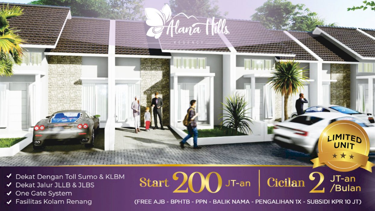 Open NUP Now!! Alana Hills Driyorejo 250jt-an dekat tol KLBM & Sumo 