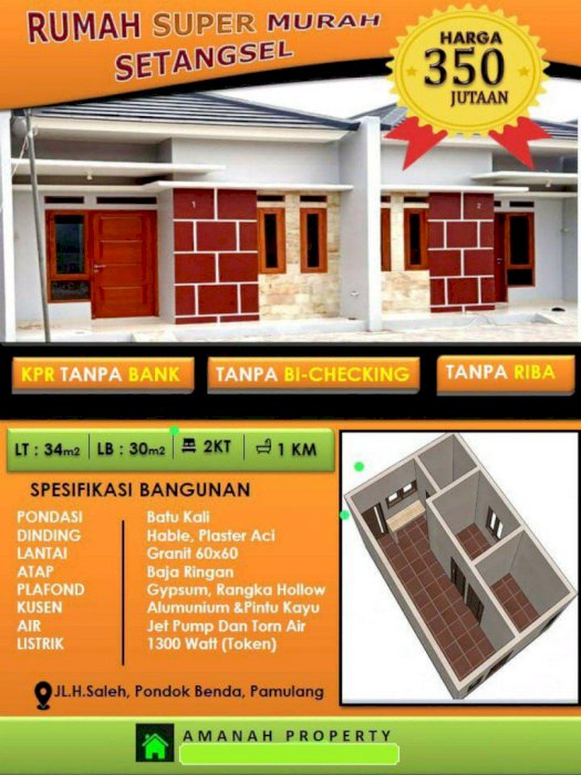 Rumah Super Murah Setangsel Kpr Developer lokasi strategis