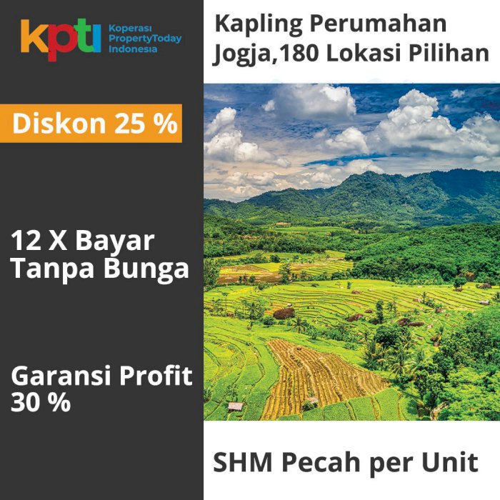 Tanah Siap Bangun Area Kampus UII, Harga Promo Diskon Hingga 25%