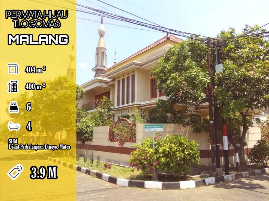 RUMAH PERMATA HIJAU MALANG DKT TLOGOMAS, DINOYO, LOWOKWARU