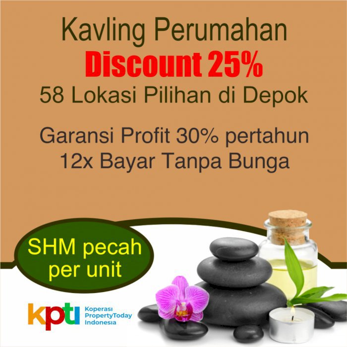 Tanah Kapling Matang Area Wisata Situ Pengasinan, Diskon Up To 25%