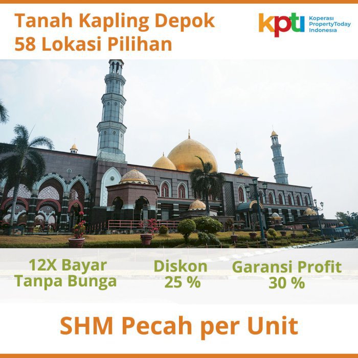 Hanya 100 Jutaan Saja, Tanah Kapling SHM-P  Dekat RSUD Depok