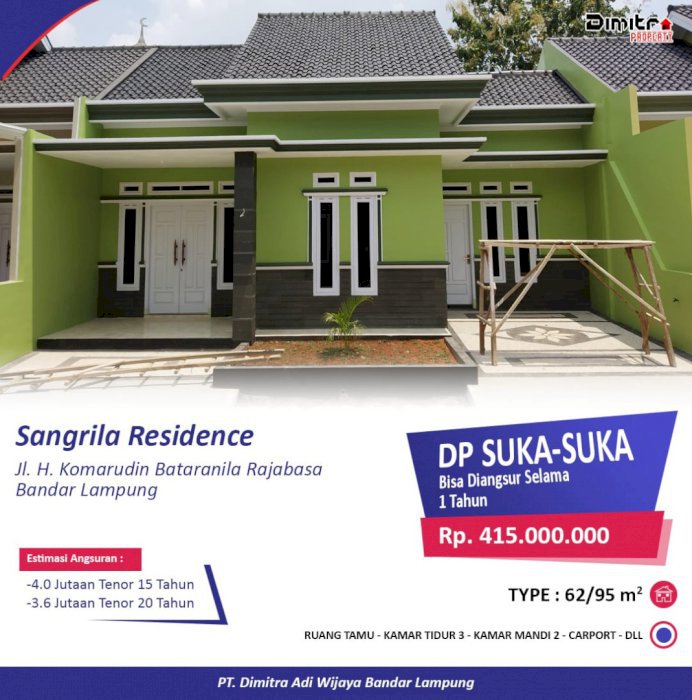 Rumah Cluster Termurah Dekat Kampus Unila 