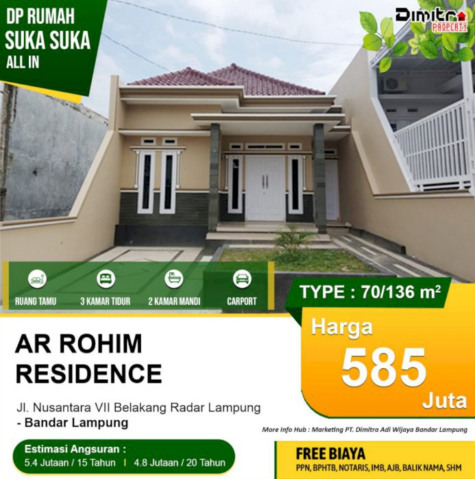 Rumah Komersil Megah Ar Rohim Residence Type 70/136