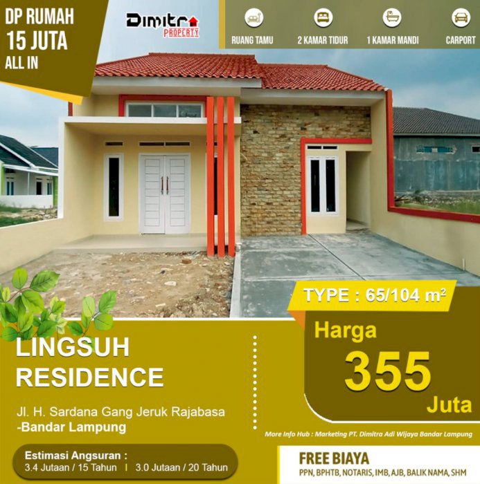 Rumah Komersil Mewah Lingsuh Residence Type 65/104