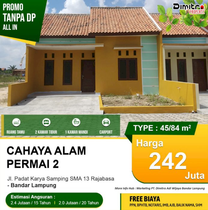 Rumah Elegan Cahaya Alam Permai 2 Type 45/84
