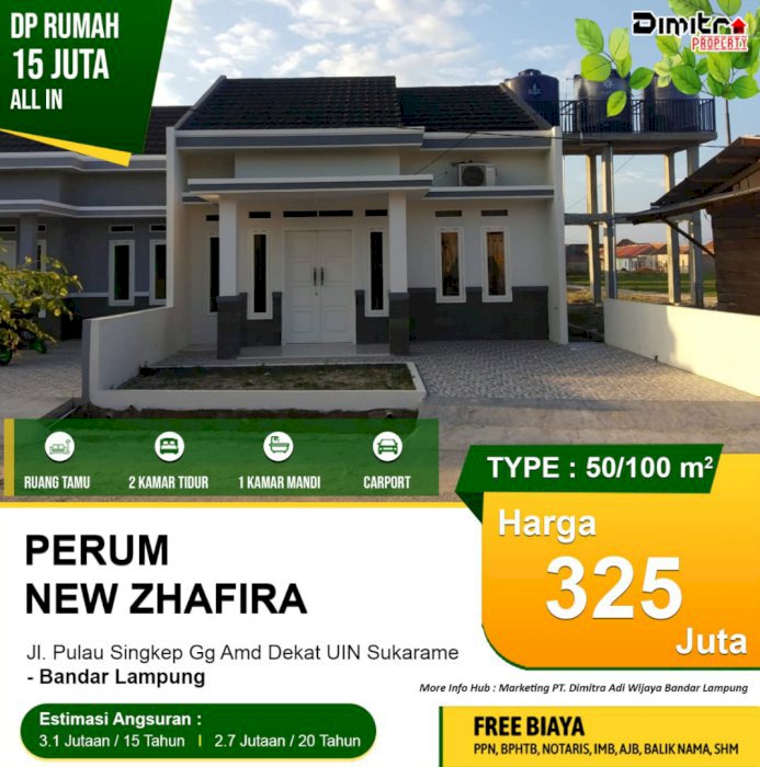 Rumah Komersil New Zafira Residence Type 50/100
