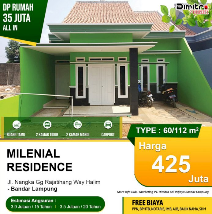 Rumah Komersil Milenial Residence Type 60/112
