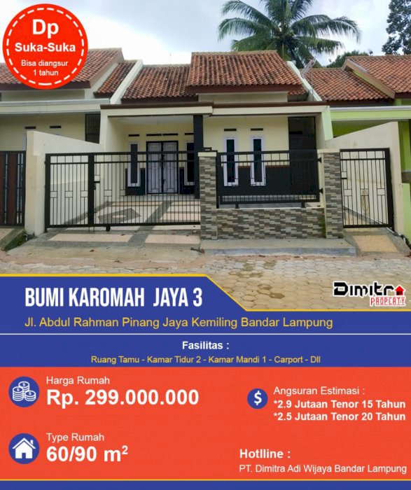Rumah Elegant 1 Unit lagi Lokasi Kemiling 