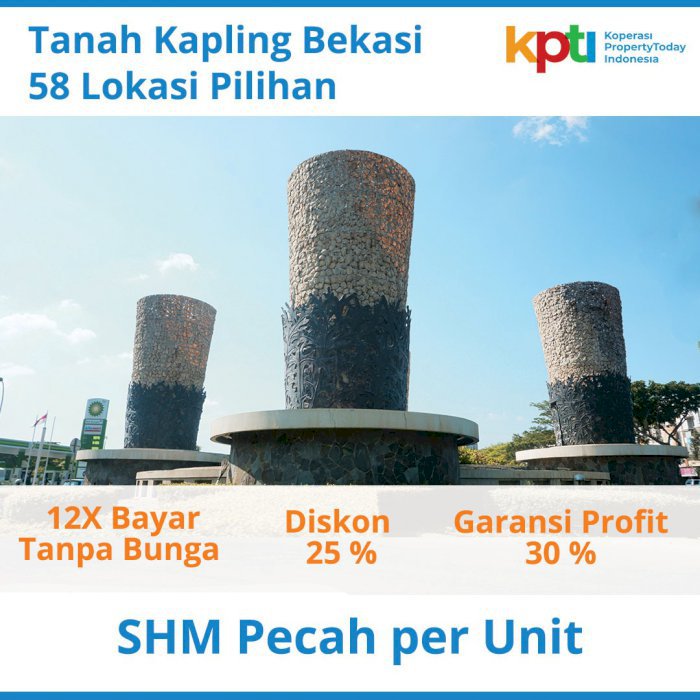 Tanah Kapling Dekat Tol Setu Bekasi, Diskon Hingga 25%