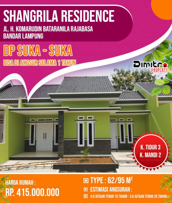 Rumah Komersil Mewah Shangrilla Residence type 62/95