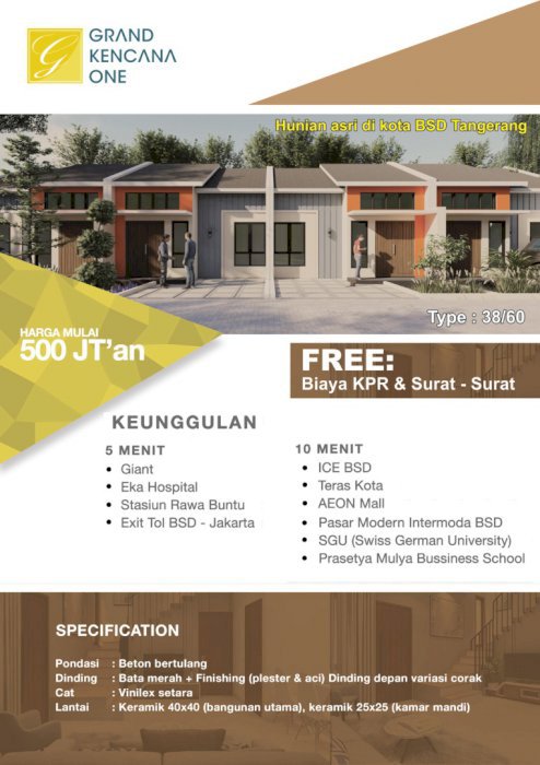 Grand Kencana One Rumah Satu Lantai Di Serpong