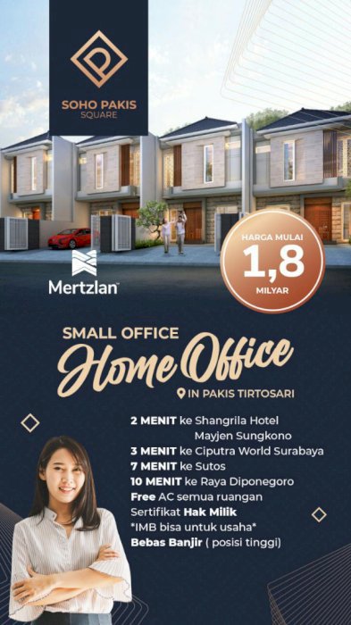 Pakis Townhouse SOHO 2 lantai 1.8M bisa dipakai usaha strategis