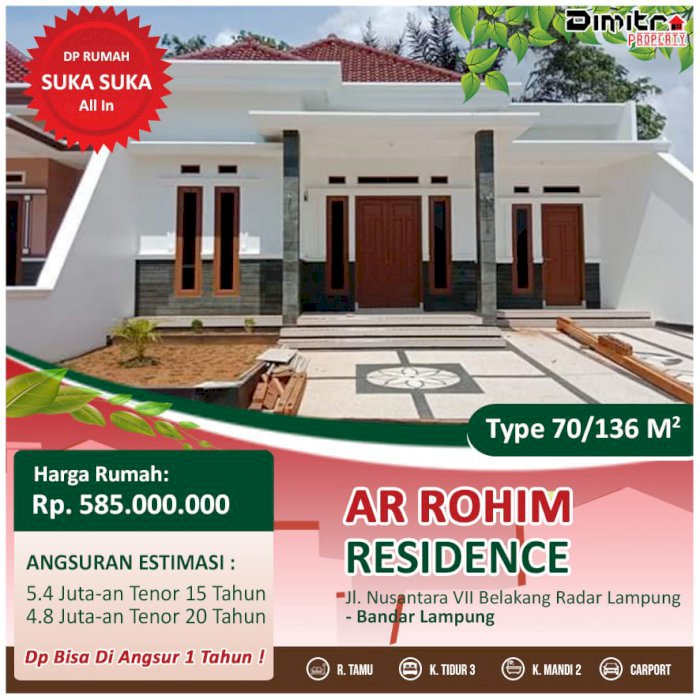 Siap Huni Rumah Termewah Tengah Kota Paling Murah diKedaton 