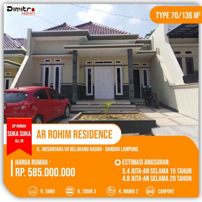 Rumah Murah Tengah Kota  Kedaton Dengan Bangunan Berkualitas