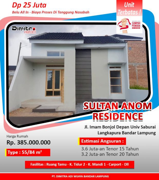 Rumah mewah di bandar lampung siap huni tinggal bawa koper