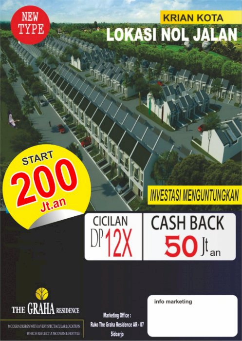 Hunian tengah kota krian harga 200 jutaan